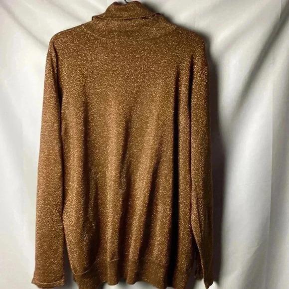 LANE BRYANT WO SIZE 26/28 BRONZE METALLIC HOLIDAY FORMALTOP TURTLENECK KEYHOLE - Picture 9 of 14